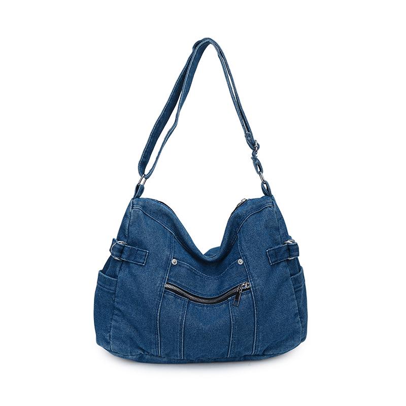 Denim One-Shoulder-Tragetasche im koreanischen Stil 2026 - Vielseitig, großes Fassungsvermögen für Arbeit/Uni