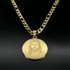 Christlicher Gott Jesus Medaillon Anhänger Halskette für Damen Herren Edelstahl Goldfarbe Heilige Beten Hip Hop Kette Party Schmuck