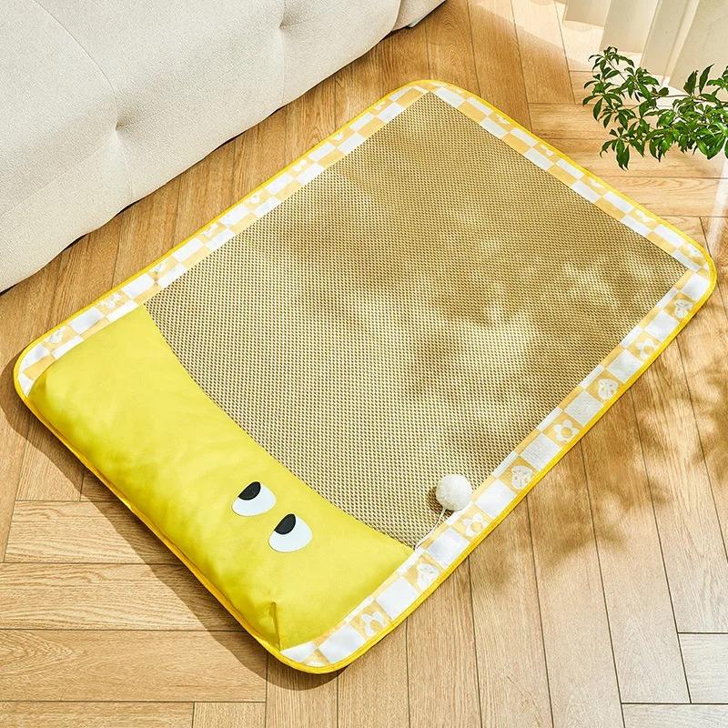 

Summer Cooling Pet Bed Cats House Accessories Puppy Products Dog Mat Things Houses and Habitats Beds Accessory All Supplies M 65x45cm