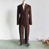 Women's Western Style Two-Piece Suit Jacket Set - Slim Fit, Solid Color