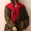 Big Size Wool Korean Style Knitted Triangular Scarf Women Winter Warm Headscarf Shawl Sold Color Neckerchief Kerchief Hijab