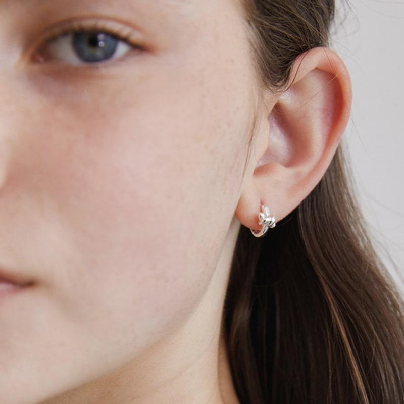 TATIANA (925 Silver) Volume Rope Hoop Earrings EC3101