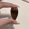 1Pc Natural Stone Elongated Heart Pendant 24×40mm Single Hole Gemstone Charm For DIY Necklace Jewelry Making