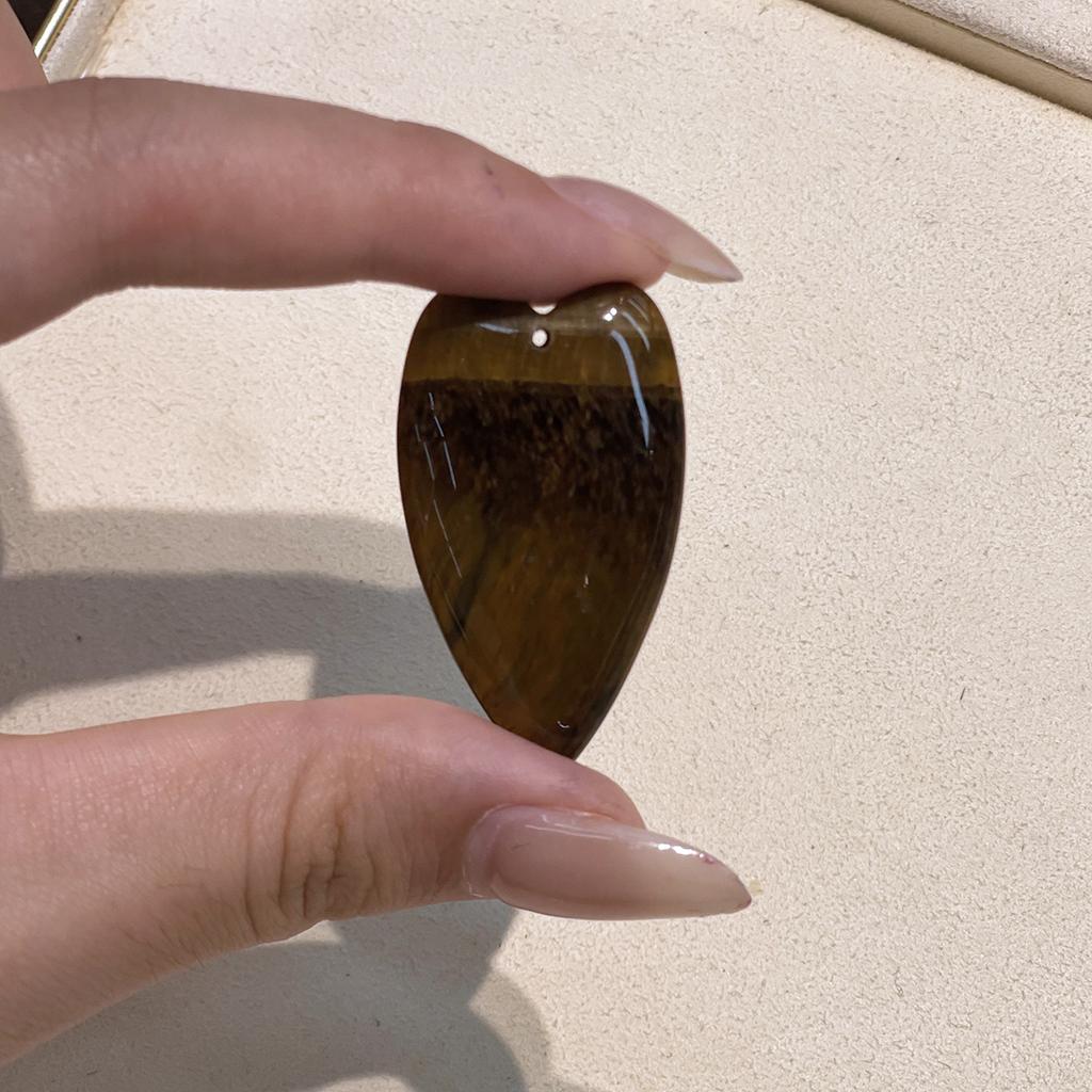 1Pc Natural Stone Elongated Heart Pendant 24×40mm Single Hole Gemstone Charm For DIY Necklace Jewelry Making