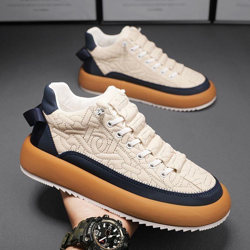 Men Vulcanized Sneakers Shoes Tennis Sports PU Slip-On Mix Color Winter Fur Skateboarding Walking Shoes Casual Shoe For Male