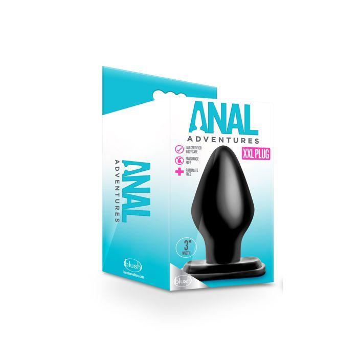 Plug anal - Anal Adventures - XXL - Silicone - Noir - 15,20 cm de longueur