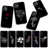 For Apple iPhone 16 15 14 Plus 13 12 Mini 17 Pro Max + ProMax 16E Air 15+ Phone Cover Case Black White Rose Flower Casing