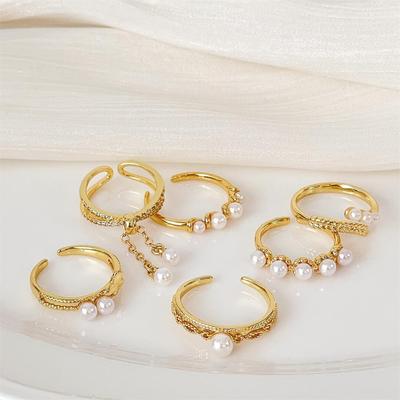 Gold Fashion Niche Design Sense Elegant Diamond Ring Wheat Ear Medieval French Fashion Light Luxury Ring Women
