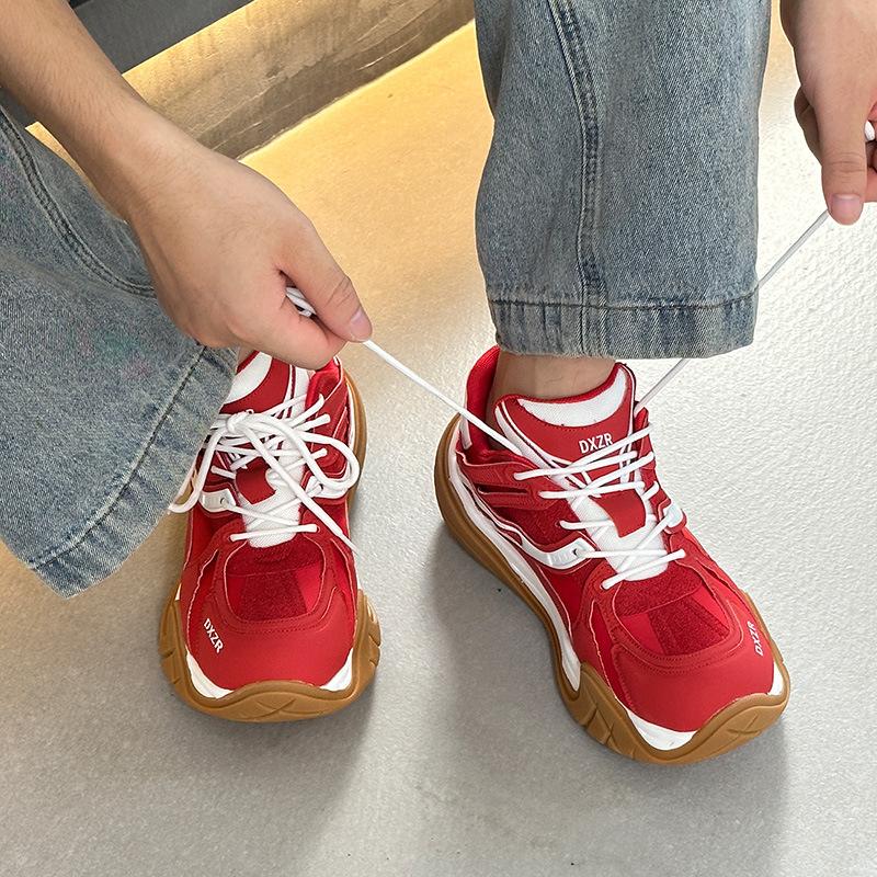 Star with the Same Red Platform German Training Shoes Women's Height Increase Casual Couple Trendy Shoes Retro Versatile Sports Shoes