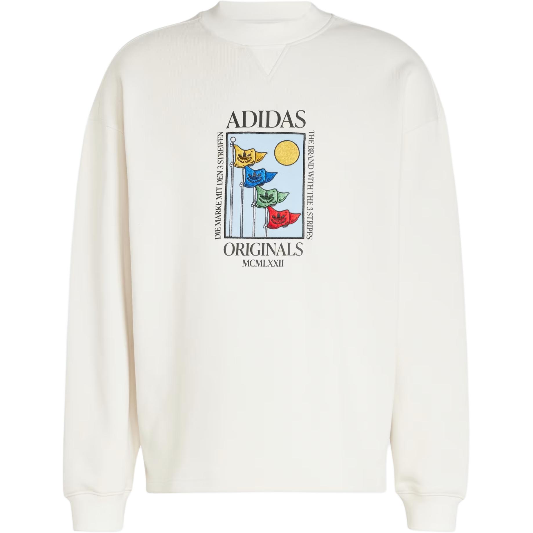 

Свитшот adidas Originals с винтажным графическим принтом флага, цвет Off White, артикул IX6745 XL