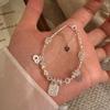 Adjustable Sterling Silver 925 Yellow Dzambala Bracelet - Crushed Silver Plate Design, Perfect Best Friend Gift.