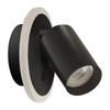 Modern Round Black Wall Sconce Spot Swivel 1Xgu10 + 5W LED Variable Color Parma Light Prestige