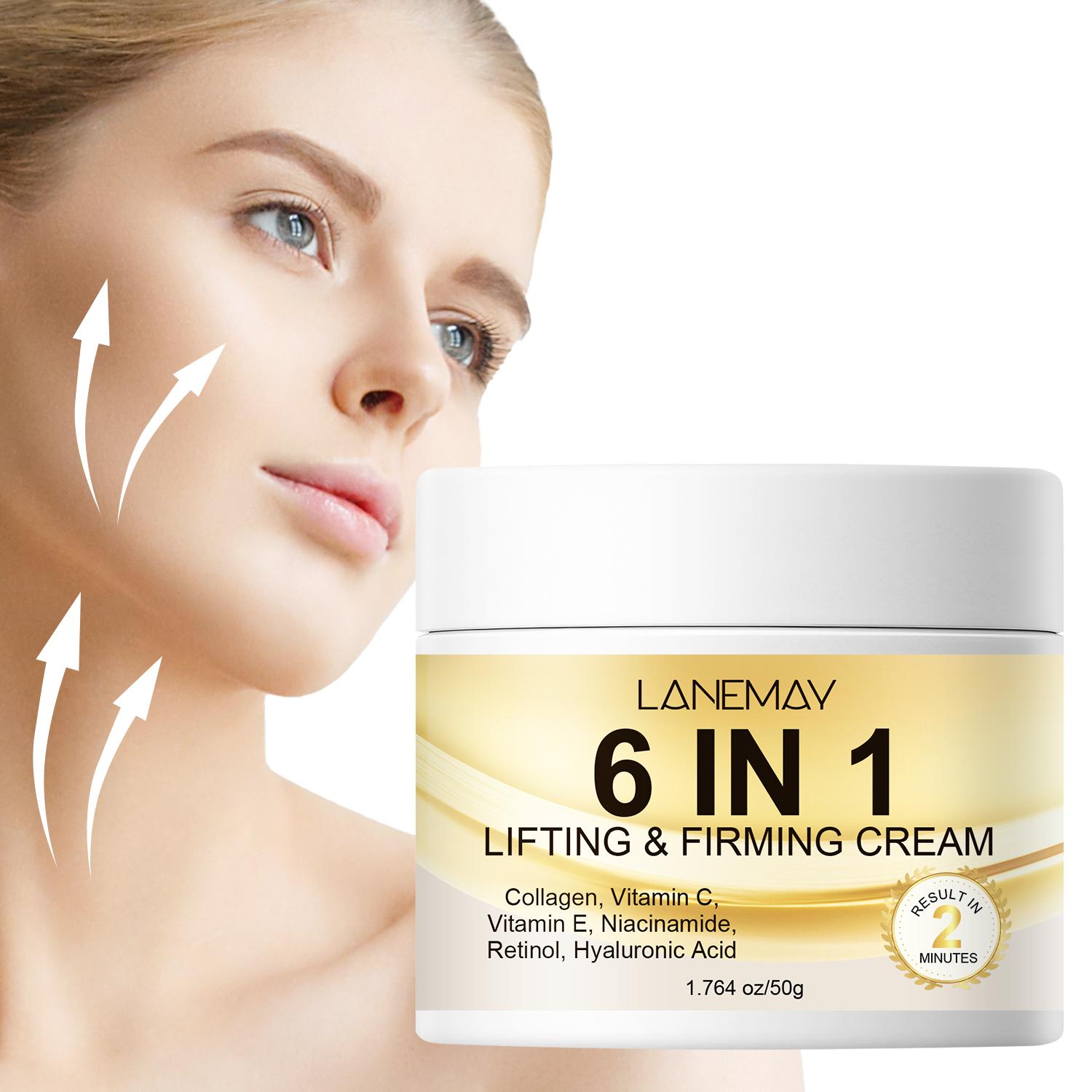 

Крем 6-в-1 для ліфтингу та зміцнення-Ліфтинг та зміцнення за 2 хвилини-Живить шкіру та робить її гладшою-Підходить для всіх типів шкіри, 50 г