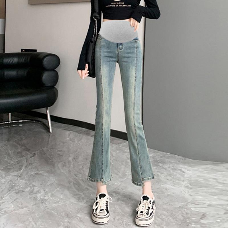 Maternity Stretch Support Micro-flare Jeans for Spring and Autumn L