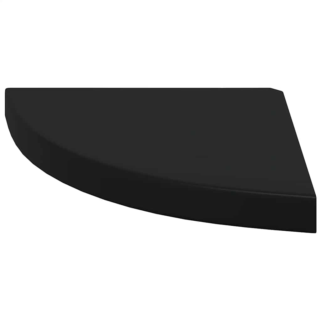 Corner Floating Shelves Set of 4 Black 35 X 35 X 3.8 Cm MDF