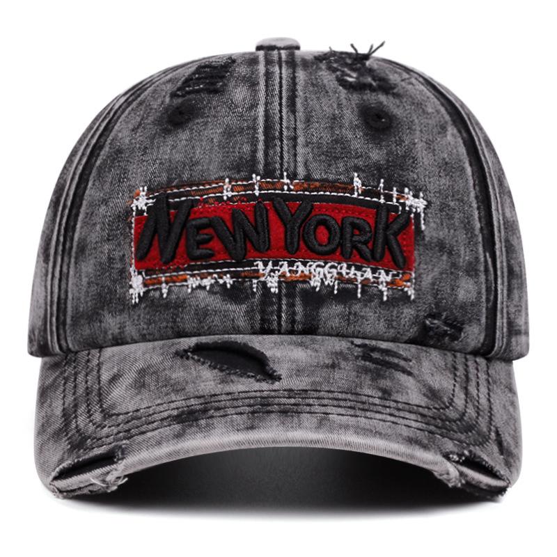 New New York Embroidery Washed Old Baseball Cap Outdoor Casual Couple Shade Cap