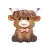 Highland Cow Planter Pot Cute Animal Resin Flower Pot with Drainage Hole Small Scottish Cow Planter for Boho Home Desk Patio Decor