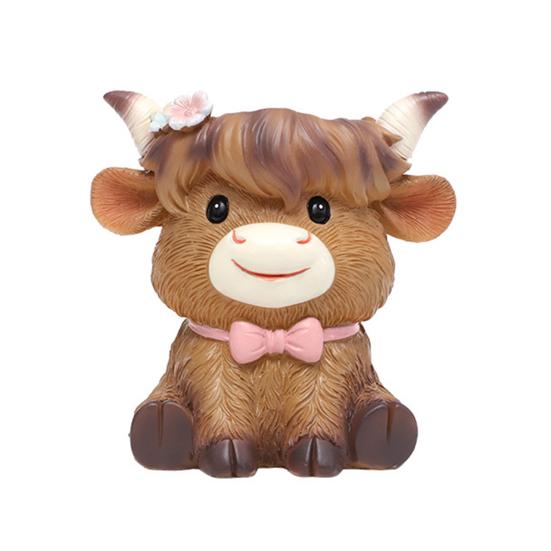 

Горный бык Горшок для растений Милое животное Смоляной цветочный горшок с дренажным отверстием Маленький шотландский бык Горшок для растений для Бохо Дома Стола Патио Декор A