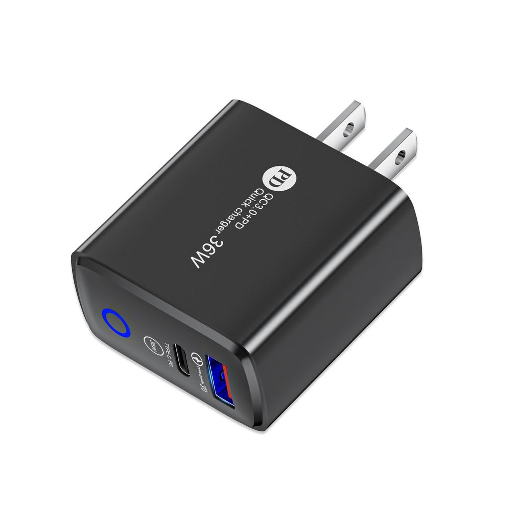 36W PD+QC3.0 Fast Charger for Apple Devices - Compatible with US/EU