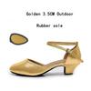 New Ballroom Dance Shoes Women's Medium Low Heel Soft Sole Square Dance Shoes Modern Dance Cha National Standard 3.5cm Heel