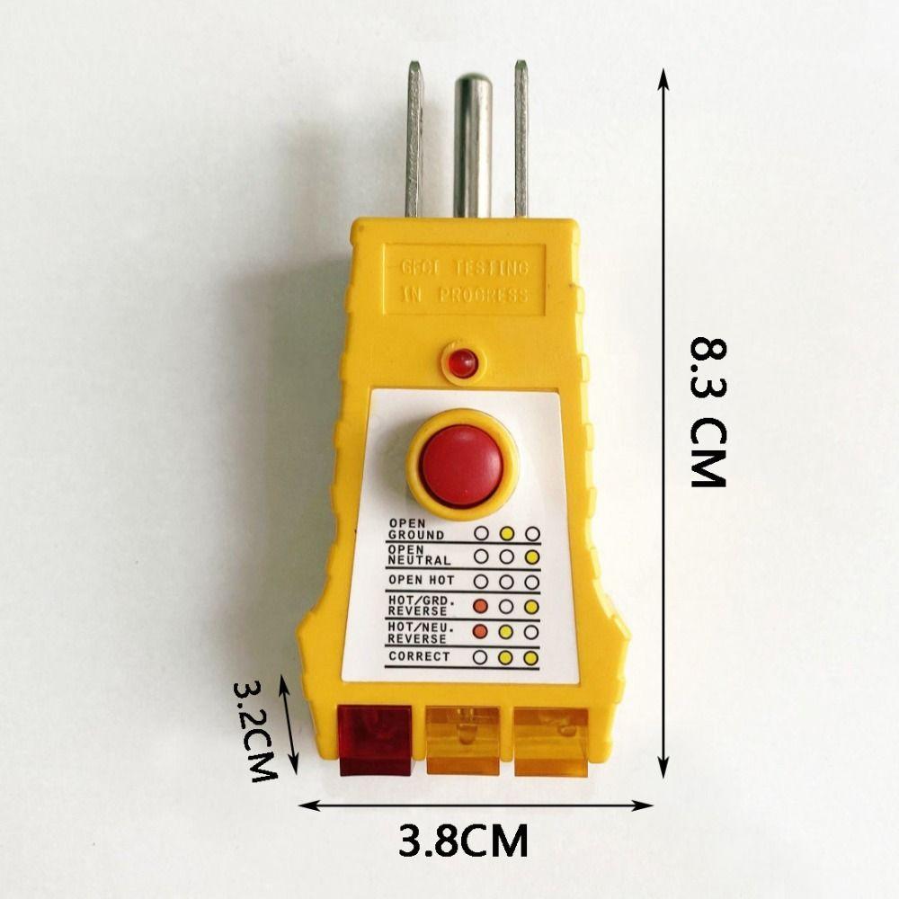 Yellow Outlet Tester Plastic Receptacle Tester Durable Plug Security Test
