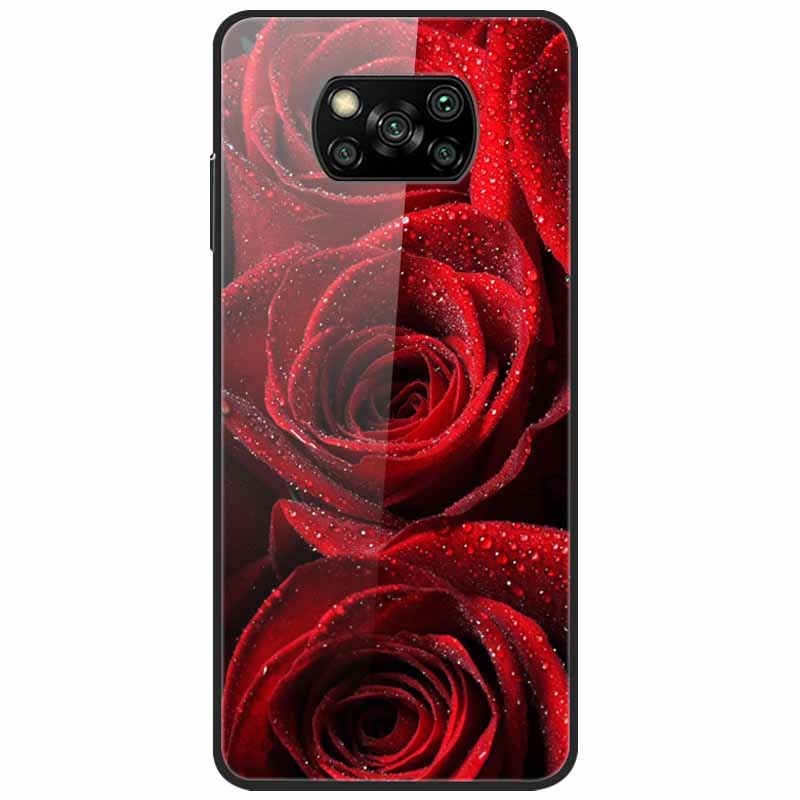 Etui na Poco X3 Pro Modne Urocze Szkło Hartowane Luksusowe Pokrowce Coque dla Xiaomi Poco X3 NFC Etui PocoX3 X 3 Zderzak Ochronny