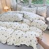 Korean Princess Cloud-like Crinkled Gauze Lace Cotton Bedding Set