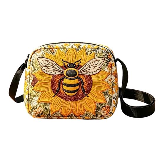 Quilted Crossbody Bag for Women, Adjustable Strap Casual Handbag, Lightweight Portable Travel Purse, Single Shoulder Bag with Zipper