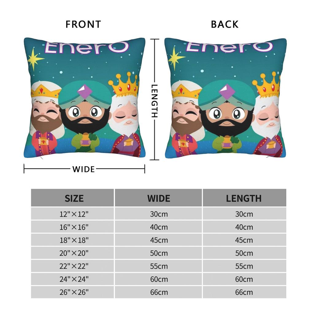 Día de los Reyes Magos Epifanía Three kings Pillow Cover Printed Cushion Cover Decor Throw Pillow Case Cover Home Multiple Sizes