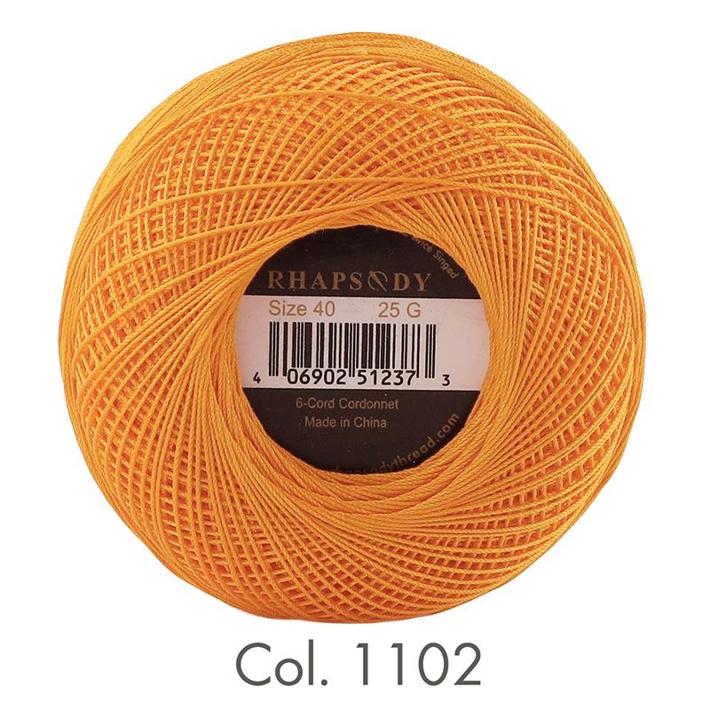 Rhapsody Premium Cotton Crochet Thread Size 40 for Tatting Needlepoint Knitting Bobbin Lace Quilting Sewing Mercerized