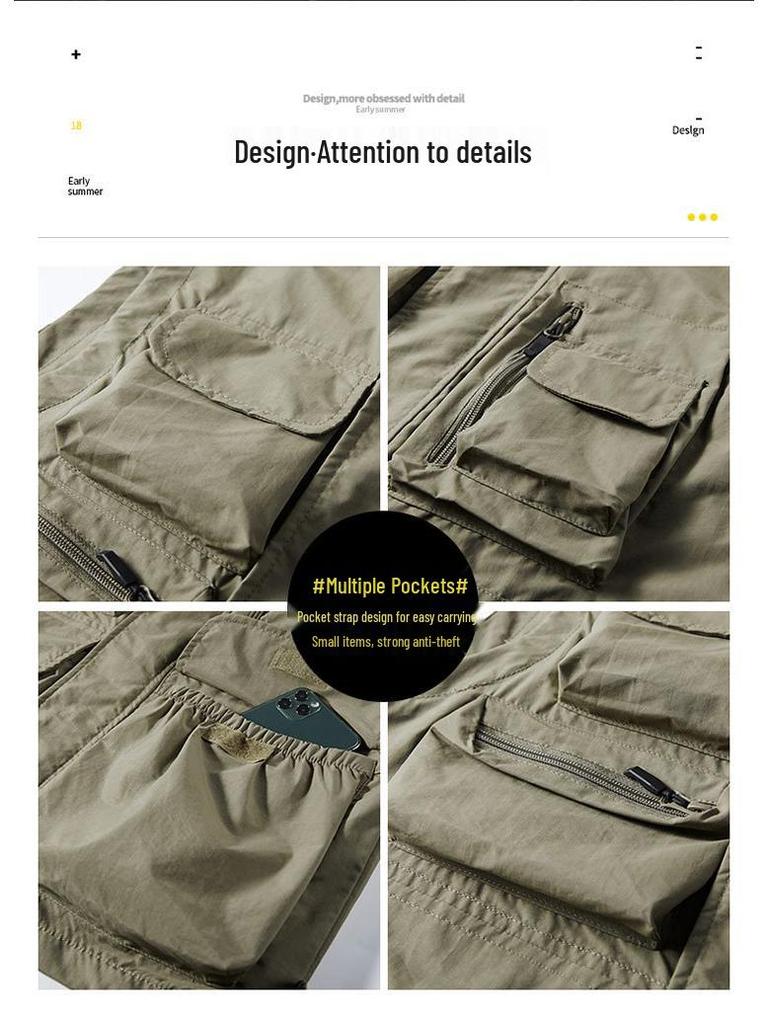 Men's Multi-pocket Outdoor Sports Vest for Fishing, Photography, and Casual Wear