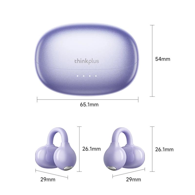 Original Lenovo LK6 Wireless Bluetooth 5.4 Ear Clip Headphone HIFI Sound Quality ENC Noise Reduction Earphones Long Endurance Earsets