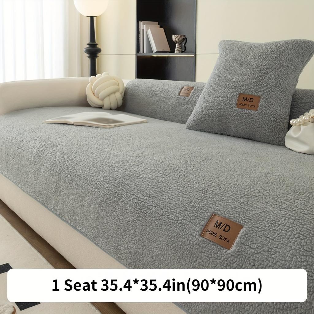 Plush Sofa Slipcover/Pillowcase, Non-slip Sofa Cover, Thickened Couch Cover Four Seasons Universal  For Bedroom Office Living Room Home Decor