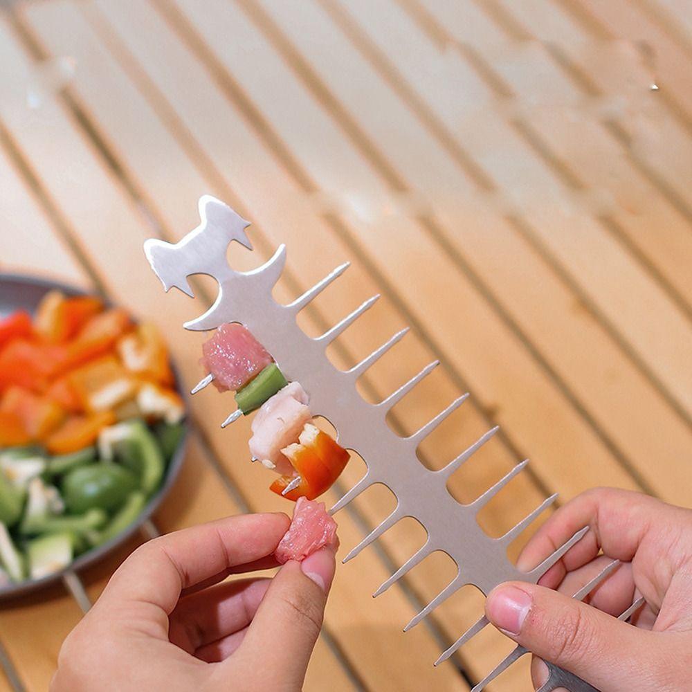 

Инструмент Инструменты для кемпинга Аксессуары для барбекю Гриль для барбекю из нержавеющей стали Гриль с рыбьей костью Шашлык для барбекю