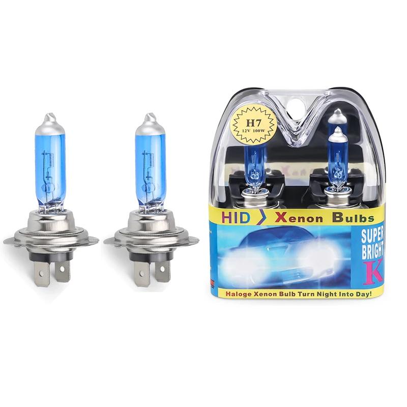 1-3pairs 6000k Super Bright White H7 Halogen Bulb Car HeadLight Bulb h4 h7 55w 100w Halogen Lamp Car HeadLight Replacement Bulb