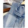 Plus Size Women Vest Sleeveless Waist Tie Fashion Slimming Long Retro Denim Jacket Casual Design