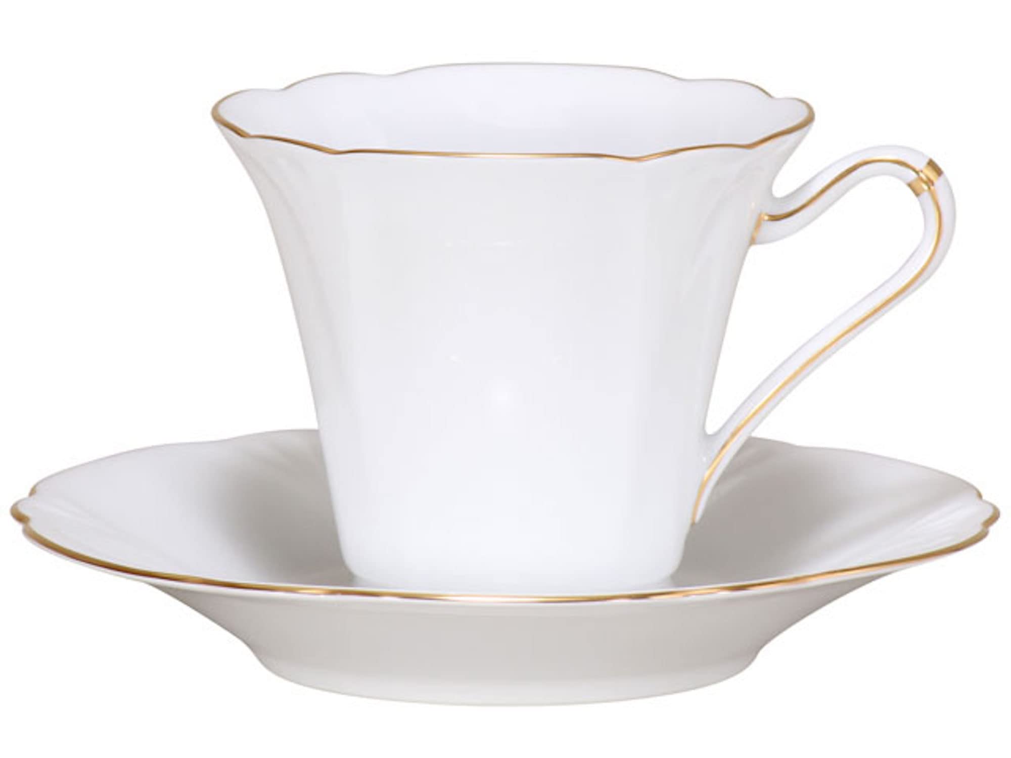 

Okura Art Pottery Gold Line Coffee Cup & Saucer, Coffee/Tea, Made in Japan, 80C/1001