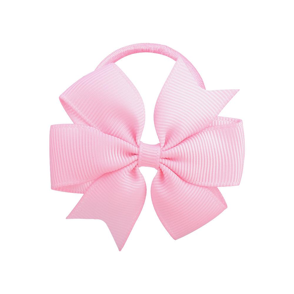 Cute Grosgrain Ribbon Bows Elastic Hair Bands For Girls Baby Lovely Ponytail Holder Hair Ties Children Kids Hair Accessories