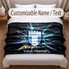 Malmö FF Printed Flannel Blanket Custom Name Text Soft Warm Throw For Bedroom Holiday Gift