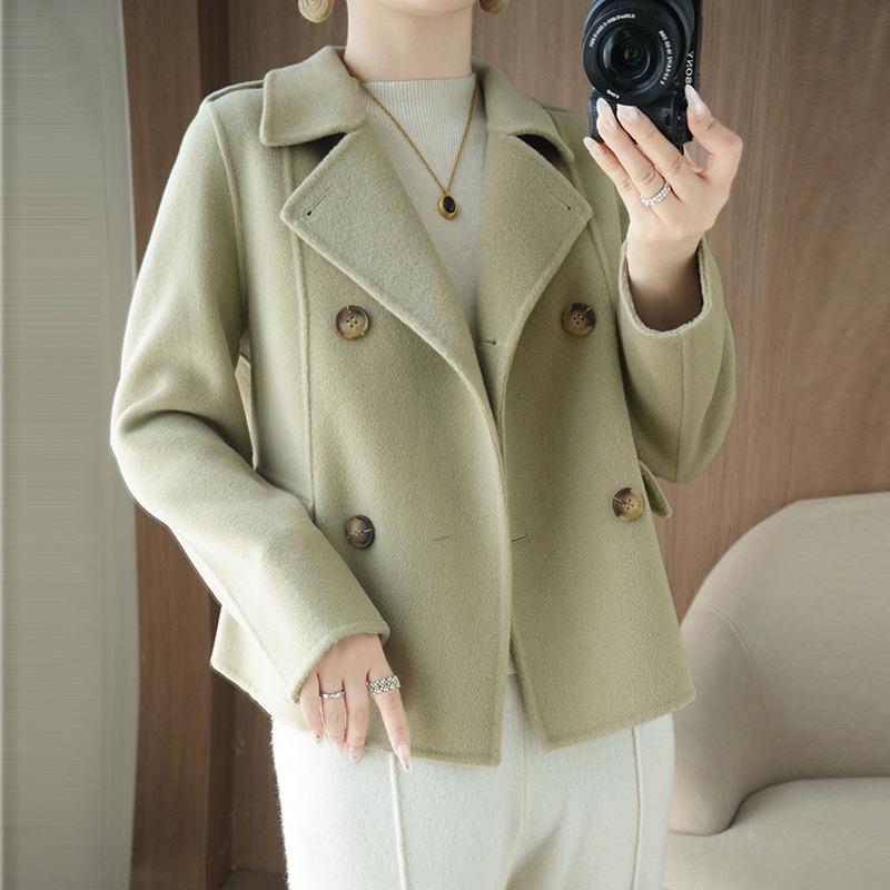 2025 Double-Sided Wool Korean Style Petite Loose Jacket for Women - Autumn/Winter Fashion