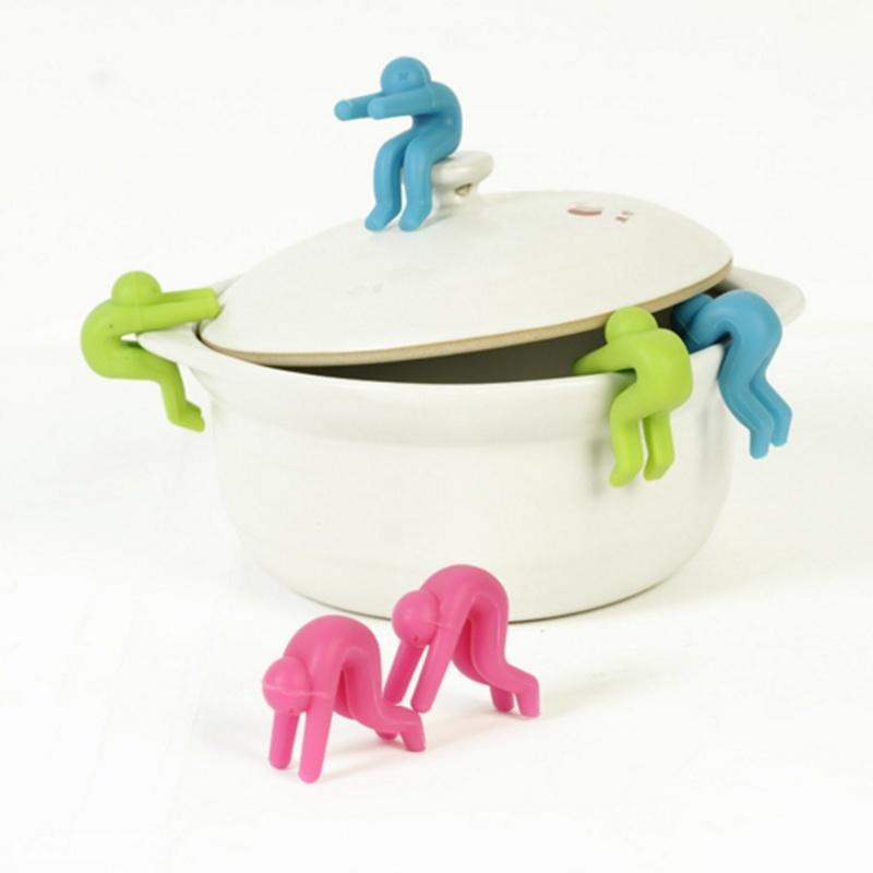 1pc Lid Lifter Anti Overflow Device Preventing Lid Up With Pot Soup Kitchen Gadget Coaster Silicone Holder