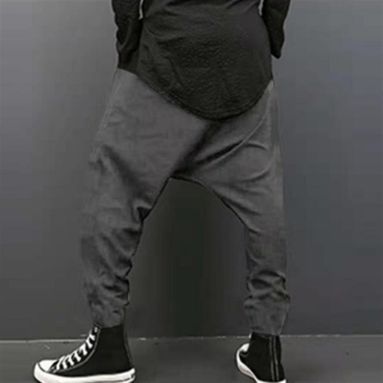 Men's 2023 Spring European & American Style Casual Loose Harem Pants with Slim Cross Crotch.