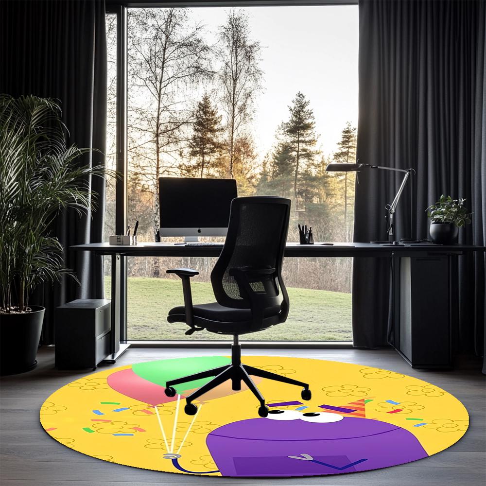 StoryBots Printed Round Rug Carpet Chair Rug Area Rug Entryway Doormats,for Office Chair Living Room Bedroom Kitchen Room.