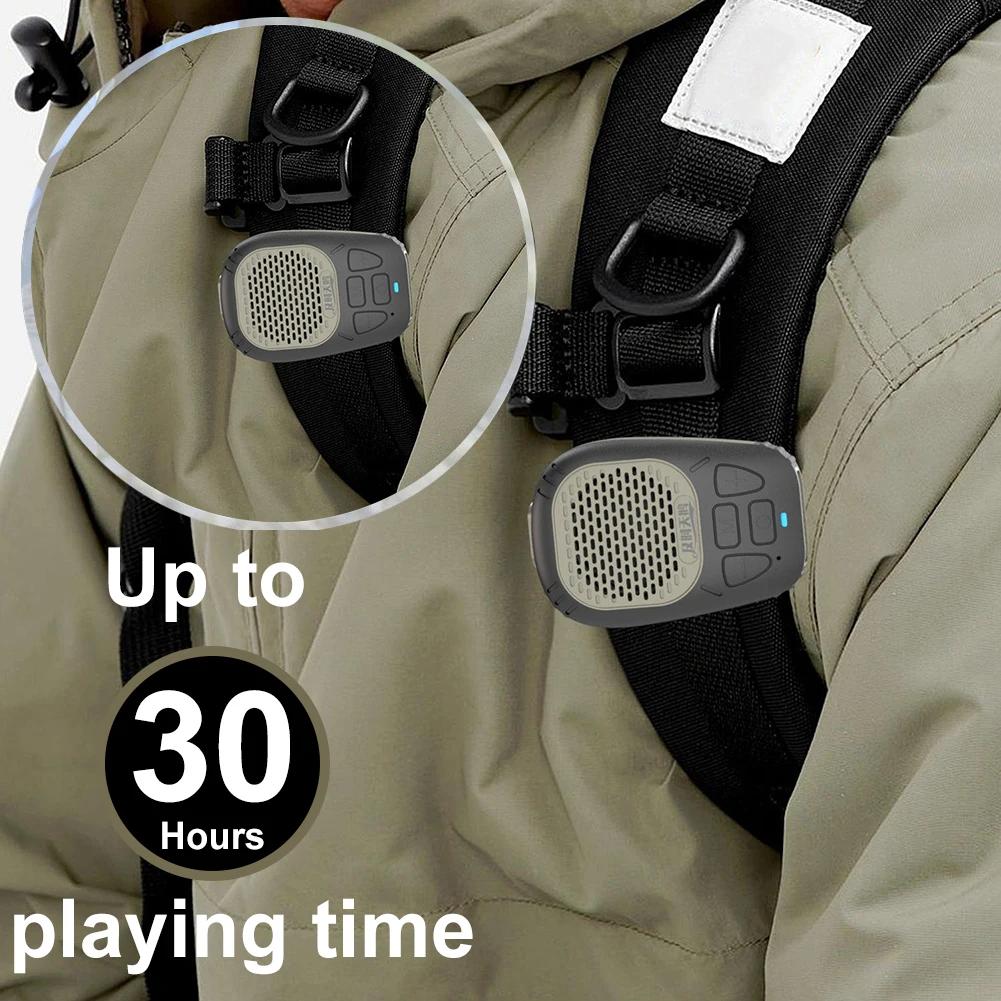 Wearable BT Speaker Waterproof Magnetic Clip-On Wireless Portable Speakers Built-in Mic Small Speaker for Hands-Free Music/Calls