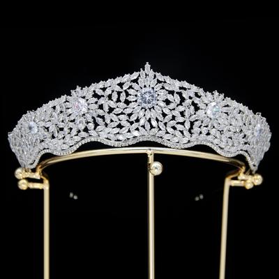 European and American Korean Style Bridal Hair Accessories Princess Crown Wedding Tiara Zircon Crown