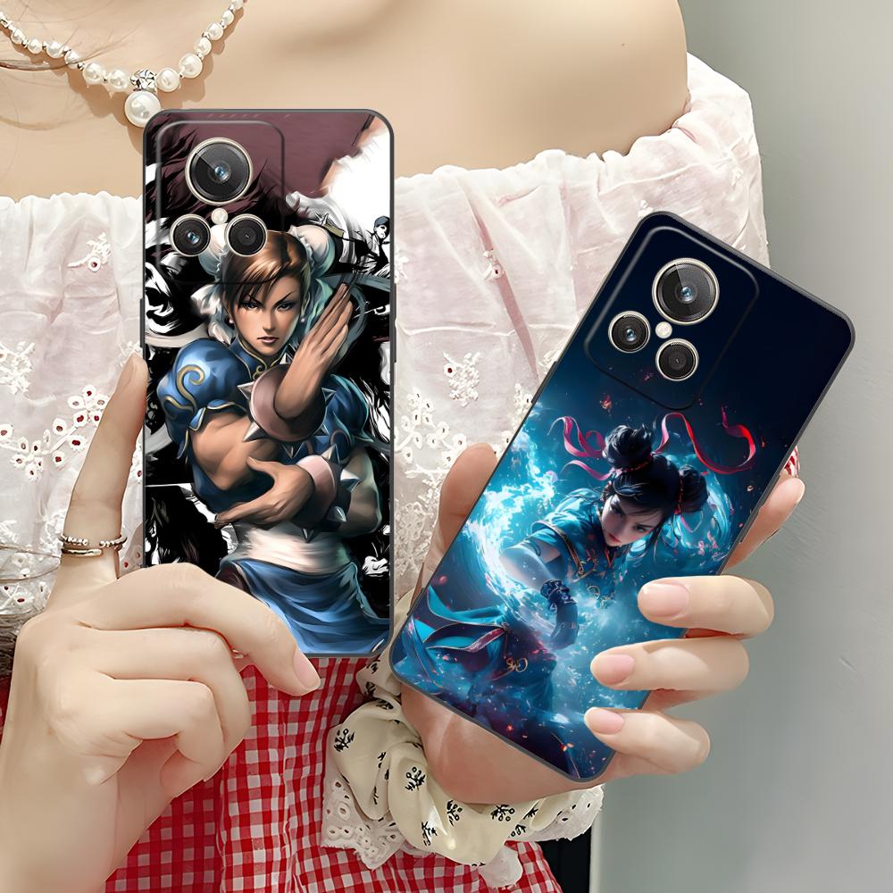 Street Fighter Chunli Phone Case for Realme 15 14 13 12 11 10 9 Pro Plus T i Lite 5G Colorful Printing Cover Luxury Pretty Cover