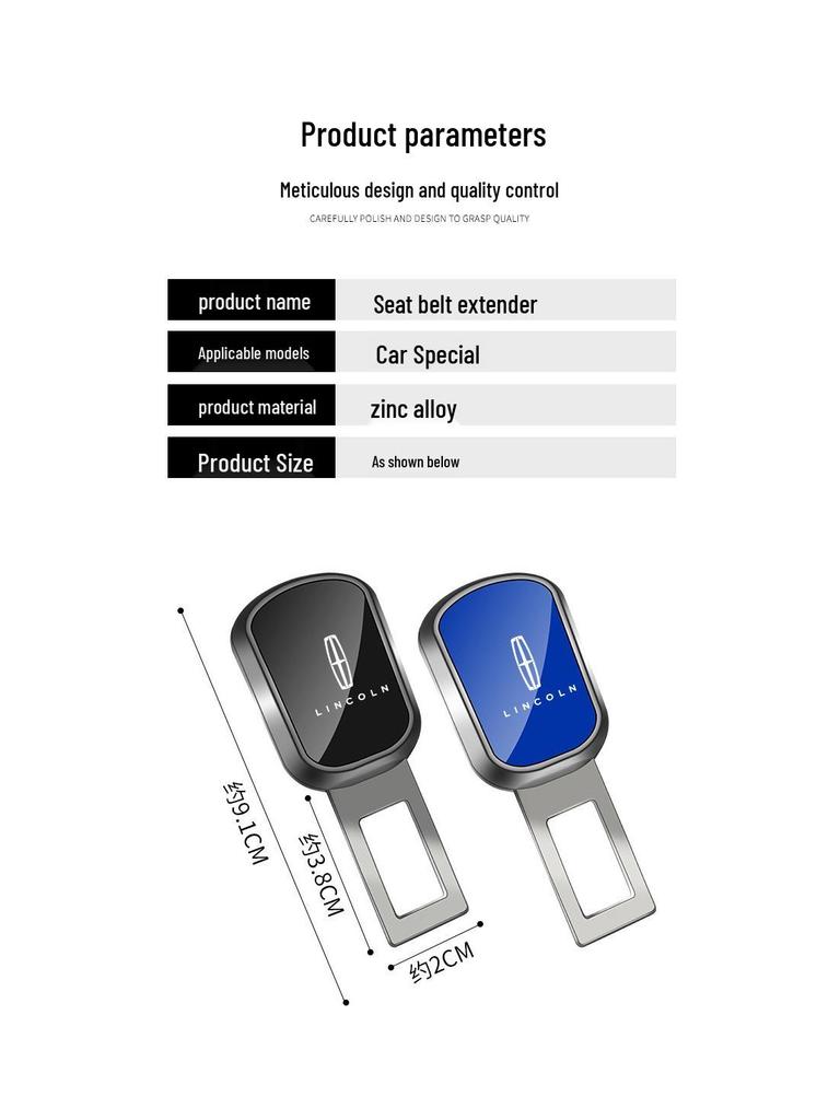 Compatible Seatbelt Extension Strap for Lincoln Z, Corsair, Navigator, and Aviator