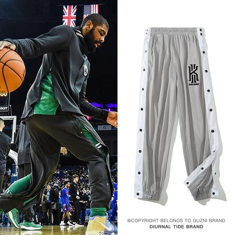 Owen Same Style Row Button Pants Appearance Warm-up Training Basketball Shorts Seconds off Full Open Buckle Breathable Quick-Drying Sports Casual