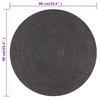 Handcrafted Jute Round Rug 90 Cm Dark Grey