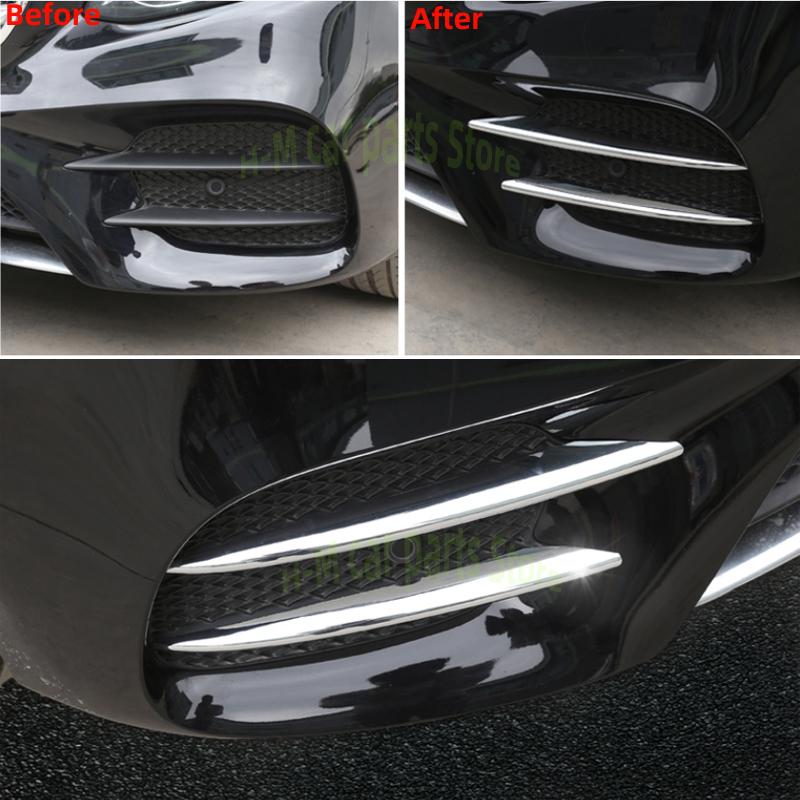 4 stk ABS Krom Front Tåkelys Deksel Trim Bil Styling For Mercedes Benz E Klasse W213 E200 E300 2016-